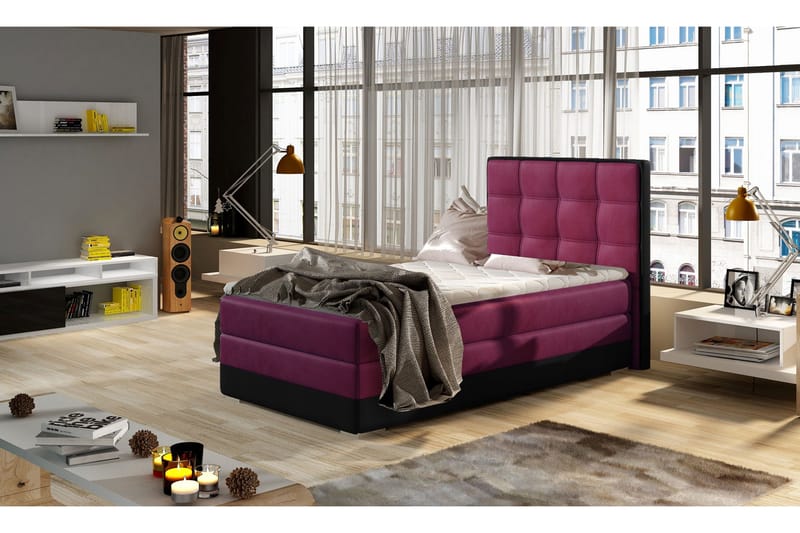 Säilytyssänky Konshens 90x200 cm Vasen - Punainen/Musta - Huonekalut - Sänky - Sängyt säilytystilalla