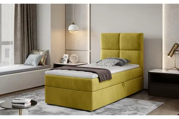 Säilytyssänky Lomagna 90x200 cm Ruudullinen - Keltainen - Huonekalut - Sänky - Sängyt säilytystilalla