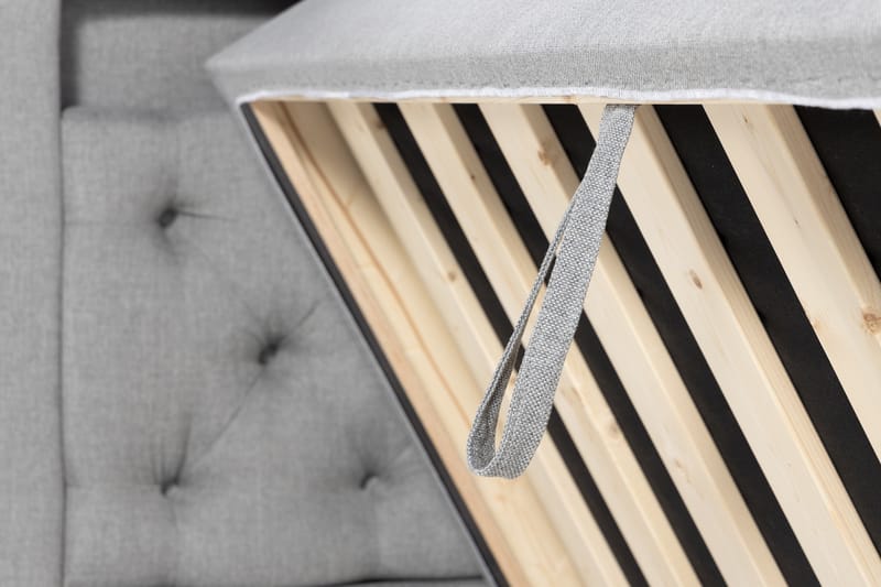 Säilytyssänky Monopoli LED-valaistuksella 160x200 cm - Harmaa - Huonekalut - Sänky - Sänkypaketti