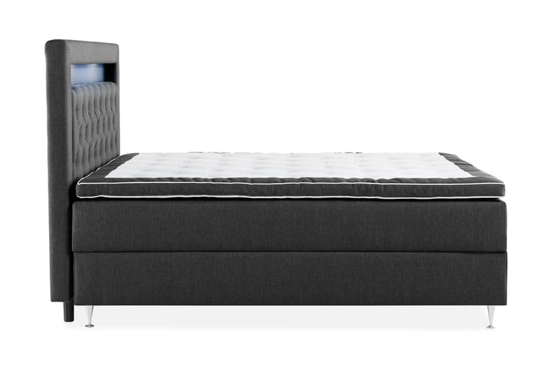 Säilytyssänky Monopoli LED-valaistuksella 160x200 cm - Musta - Huonekalut - Sänky - Sänkypaketti