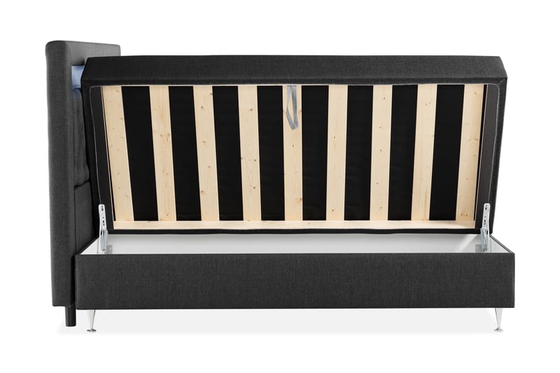 Säilytyssänky Monopoli LED-valaistuksella 160x200 cm - Musta - Huonekalut - Sänky - Sänkypaketti