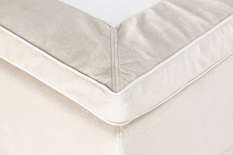 Säilytyssänky Monopoli LED-valaistuksella 160x200 cm Sametti - Beige - Huonekalut - Sänky - Sänkypaketti