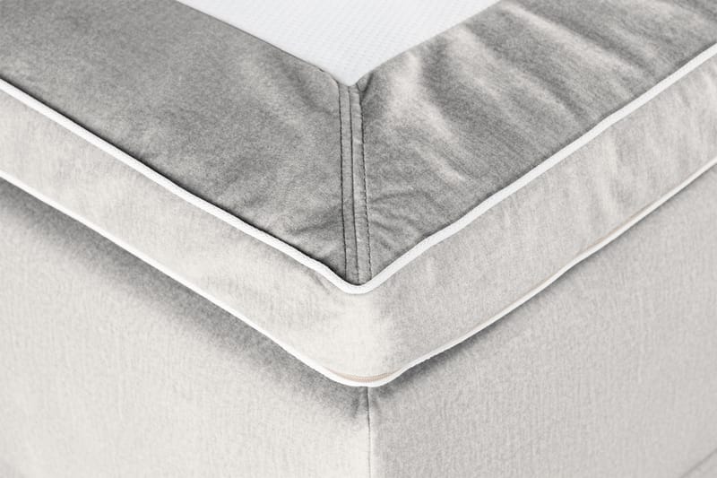 Säilytyssänky Monopoli LED-valaistuksella 160x200 cm Sametti - Vaaleanharmaa - Huonekalut - Sänky - Sänkypaketti