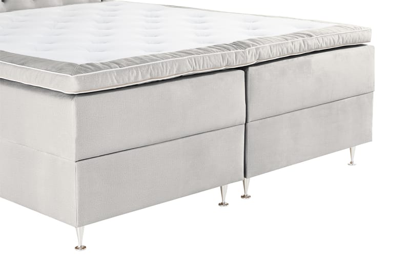 Säilytyssänky Monopoli LED-valaistuksella 160x200 cm Sametti - Vaaleanharmaa - Huonekalut - Sänky - Sänkypaketti