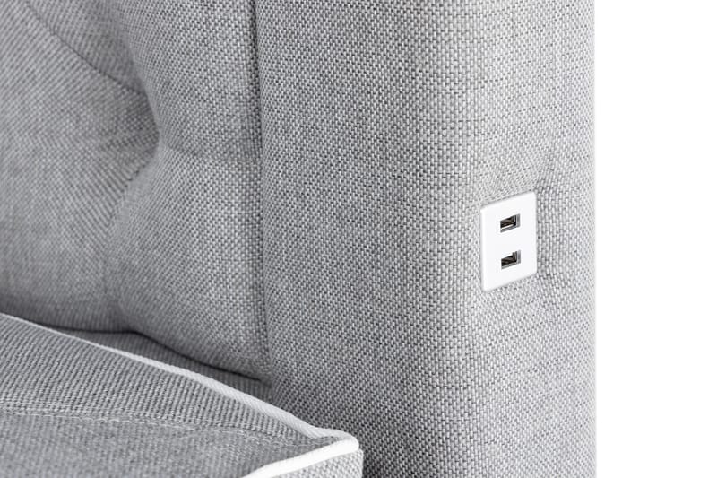 Säilytyssänky Monopoli LED-valaistuksella 180x200 cm - Harmaa - Huonekalut - Sänky - Sänkypaketti