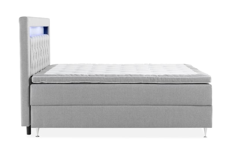 Säilytyssänky Monopoli LED-valaistuksella 180x200 cm - Harmaa - Huonekalut - Sänky - Sänkypaketti