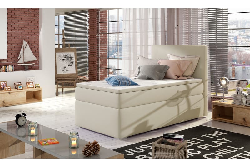 Säilytyssänky Ypas 90x200 cm Oikea - Beige - Huonekalut - Sänky - Sängyt säilytystilalla