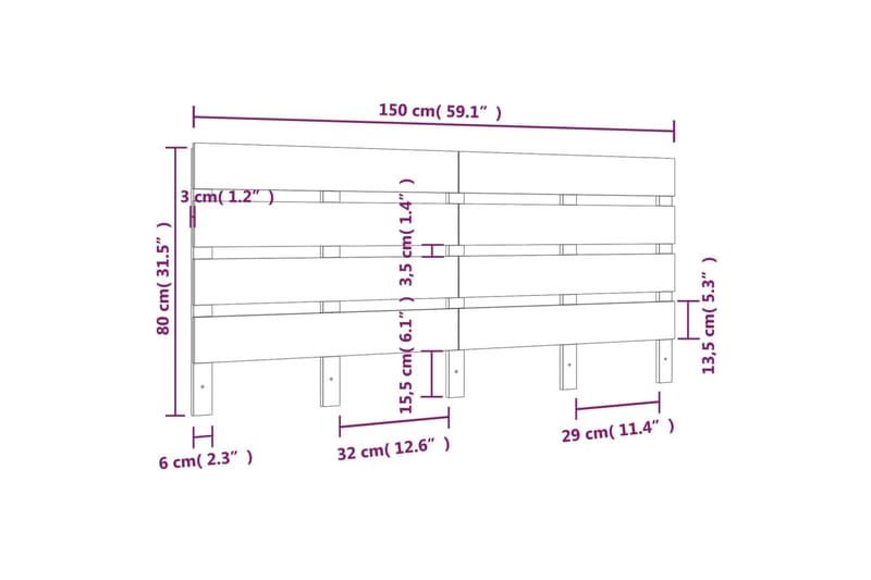 beBasic Sängynpääty 150x3x80 cm täysi mänty - Ruskea - Huonekalut - Sänky - Sängyn lisävarusteet & sängynpäädyt - Sängynpääty