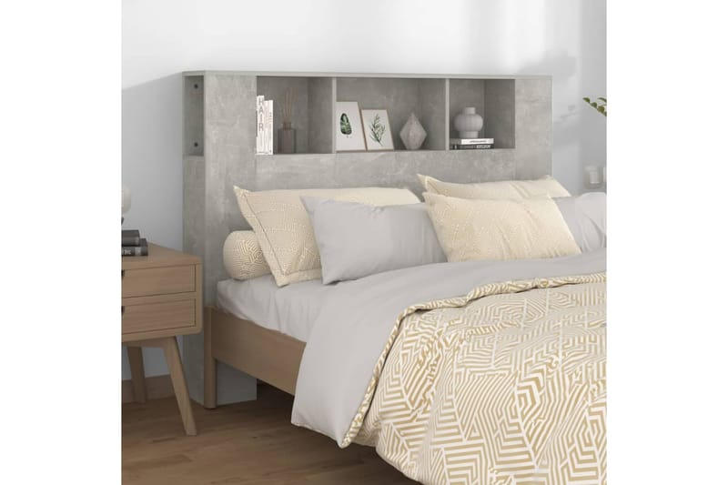 beBasic Sängynpääty säilytystilalla betoninharmaa 140x18,5x104,5 cm - Harmaa - Huonekalut - Sänky - Sängyn lisävarusteet & sängynpäädyt - Sängynpääty