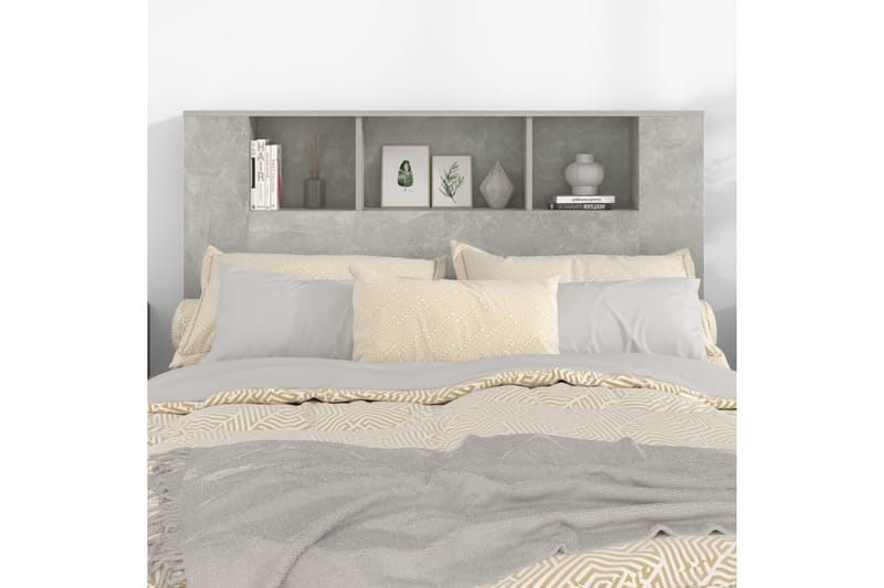 beBasic Sängynpääty säilytystilalla betoninharmaa 140x18,5x104,5 cm - Harmaa - Huonekalut - Sänky - Sängyn lisävarusteet & sängynpäädyt - Sängynpääty
