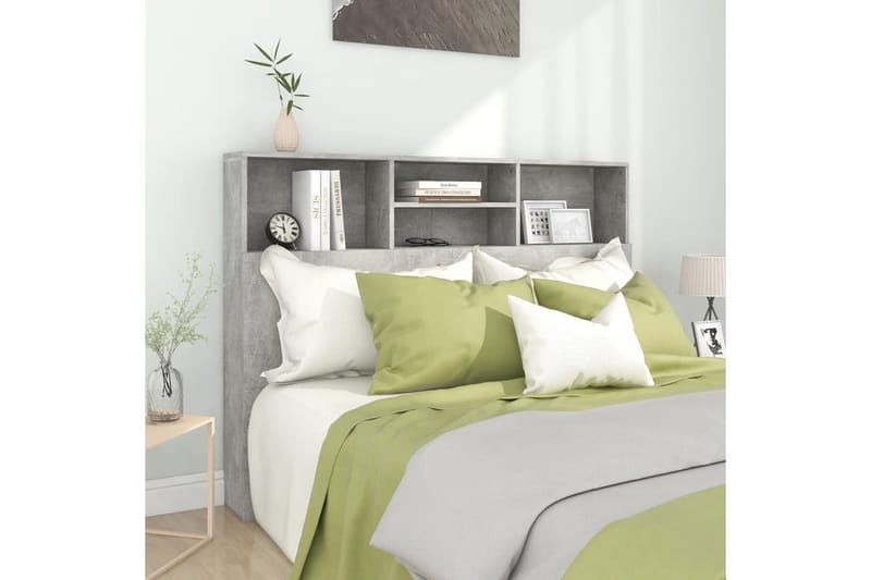 beBasic Sängynpääty säilytystilalla betoninharmaa 140x19x103,5 cm - Harmaa - Huonekalut - Sänky - Sängyn lisävarusteet & sängynpäädyt - Sängynpääty