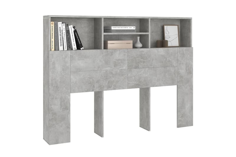 beBasic Sängynpääty säilytystilalla betoninharmaa 140x19x103,5 cm - Harmaa - Huonekalut - Sänky - Sängyn lisävarusteet & sängynpäädyt - Sängynpääty