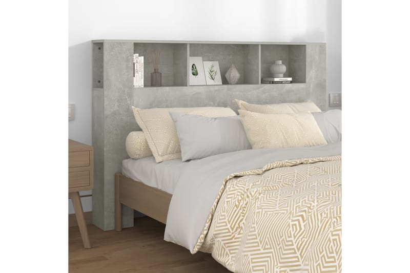 beBasic Sängynpääty säilytystilalla betoninharmaa 160x18,5x104,5 cm - Harmaa - Huonekalut - Sänky - Sängyn lisävarusteet & sängynpäädyt - Sängynpääty