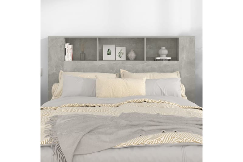 beBasic Sängynpääty säilytystilalla betoninharmaa 160x18,5x104,5 cm - Harmaa - Huonekalut - Sänky - Sängyn lisävarusteet & sängynpäädyt - Sängynpääty