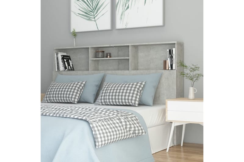 beBasic Sängynpääty säilytystilalla betoninharmaa 160x19x103,5 cm - Harmaa - Huonekalut - Sänky - Sängyn lisävarusteet & sängynpäädyt - Sängynpääty