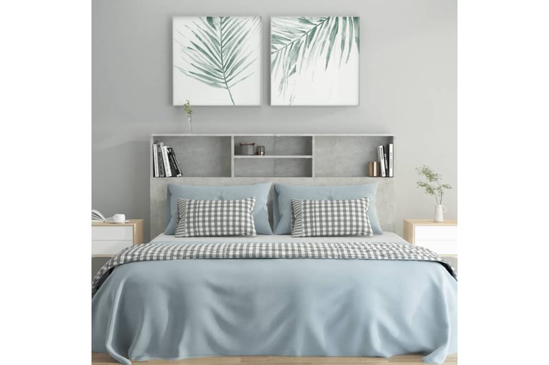 beBasic Sängynpääty säilytystilalla betoninharmaa 160x19x103,5 cm - Harmaa - Huonekalut - Sänky - Sängyn lisävarusteet & sängynpäädyt - Sängynpääty