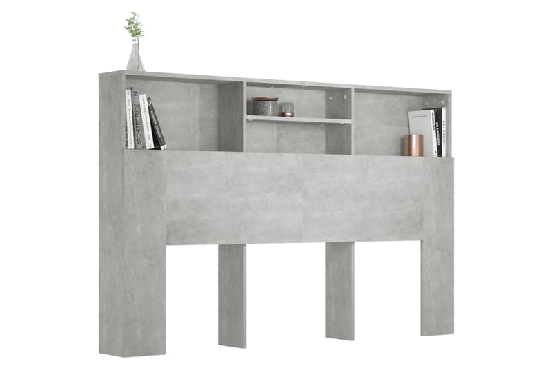beBasic Sängynpääty säilytystilalla betoninharmaa 160x19x103,5 cm - Harmaa - Huonekalut - Sänky - Sängyn lisävarusteet & sängynpäädyt - Sängynpääty