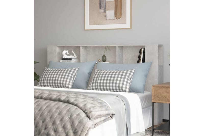 beBasic Sängynpääty säilytystilalla betoninharmaa 180x18,5x104,5 cm - Harmaa - Huonekalut - Sänky - Sängyn lisävarusteet & sängynpäädyt - Sängynpääty