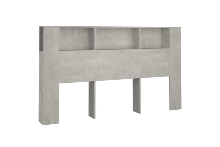 beBasic Sängynpääty säilytystilalla betoninharmaa 180x18,5x104,5 cm - Harmaa - Sängynpääty