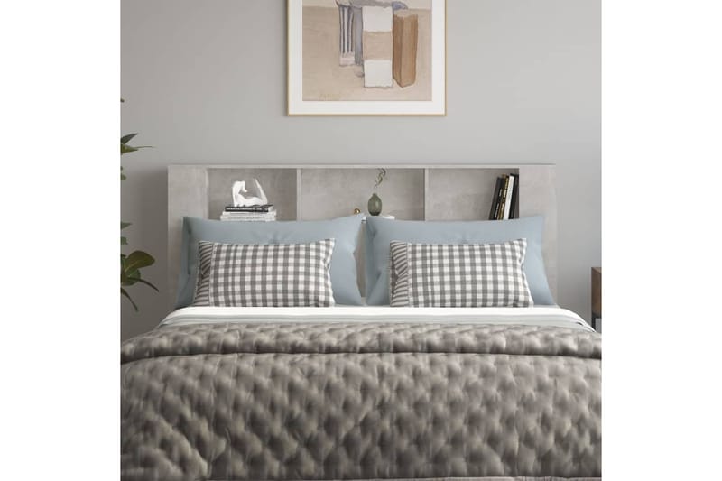 beBasic Sängynpääty säilytystilalla betoninharmaa 180x18,5x104,5 cm - Harmaa - Huonekalut - Sänky - Sängyn lisävarusteet & sängynpäädyt - Sängynpääty