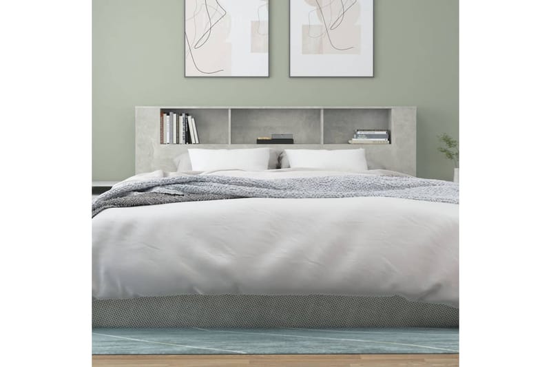 beBasic Sängynpääty säilytystilalla betoninharmaa 200x18,5x104,5 cm - Harmaa - Huonekalut - Sänky - Sängyn lisävarusteet & sängynpäädyt - Sängynpääty