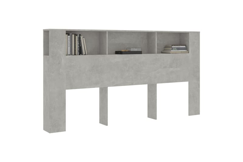 beBasic Sängynpääty säilytystilalla betoninharmaa 200x18,5x104,5 cm - Harmaa - Huonekalut - Sänky - Sängyn lisävarusteet & sängynpäädyt - Sängynpääty
