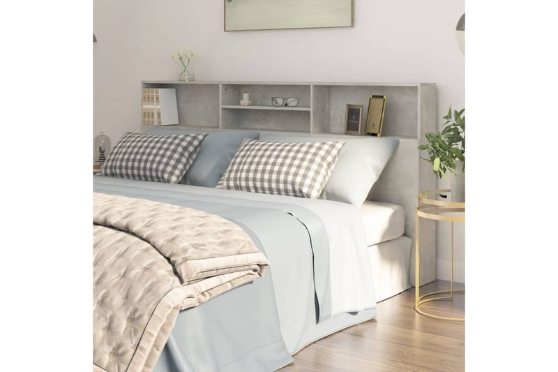 beBasic Sängynpääty säilytystilalla betoninharmaa 200x19x103,5 cm - Harmaa - Huonekalut - Sänky - Sängyn lisävarusteet & sängynpäädyt - Sängynpääty