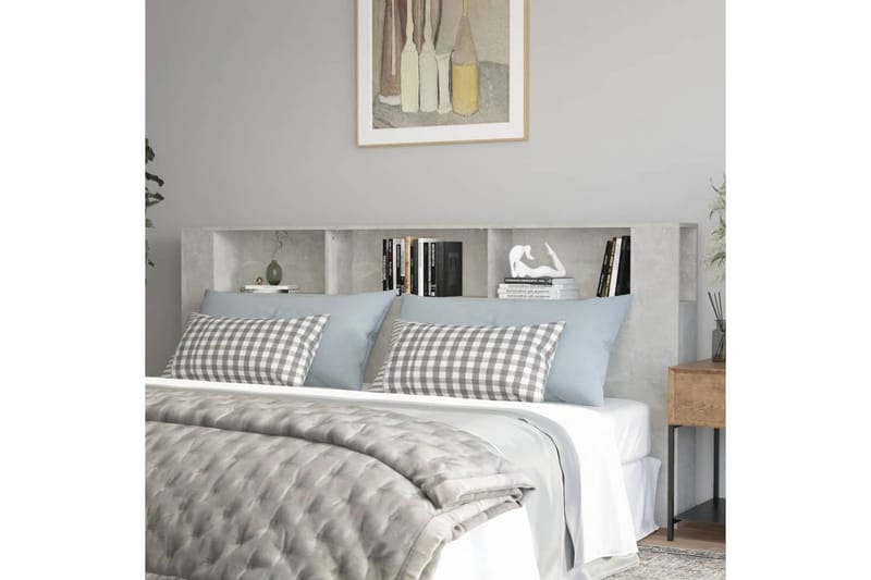 beBasic Sängynpääty säilytystilalla betoninharmaa 220x18,5x104,5 cm - Harmaa - Huonekalut - Sänky - Sängyn lisävarusteet & sängynpäädyt - Sängynpääty
