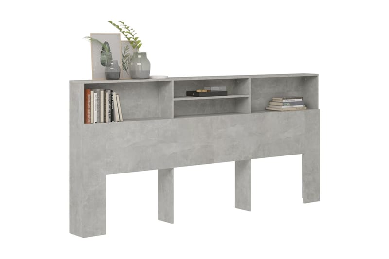 beBasic Sängynpääty säilytystilalla betoninharmaa 220x19x103,5 cm - Harmaa - Huonekalut - Sänky - Sängyn lisävarusteet & sängynpäädyt - Sängynpääty