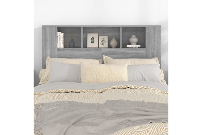 beBasic Sängynpääty säilytystilalla harmaa Sonoma 140x18,5x104,5 cm - Harmaa - Huonekalut - Sänky - Sängyn lisävarusteet & sängynpäädyt - Sängynpääty