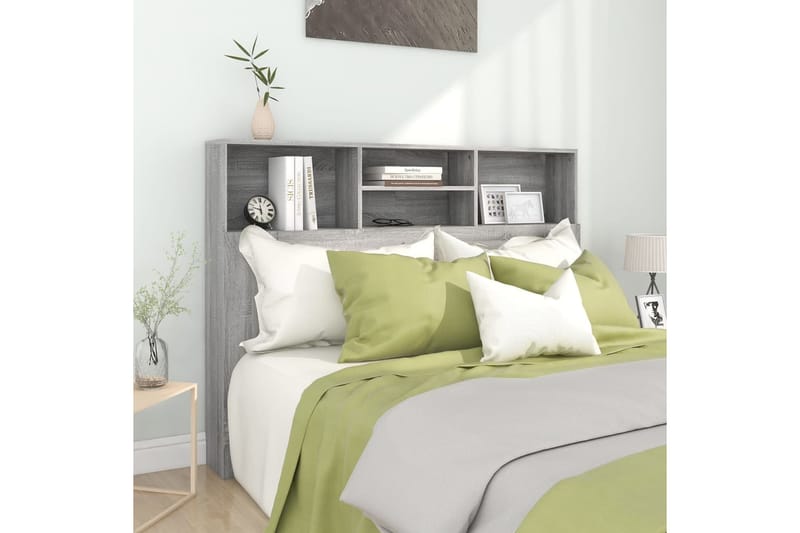beBasic Sängynpääty säilytystilalla harmaa Sonoma 140x19x103,5 cm - Harmaa - Huonekalut - Sänky - Sängyn lisävarusteet & sängynpäädyt - Sängynpääty