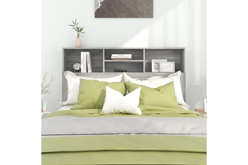 beBasic Sängynpääty säilytystilalla harmaa Sonoma 140x19x103,5 cm - Harmaa - Huonekalut - Sänky - Sängyn lisävarusteet & sängynpäädyt - Sängynpääty