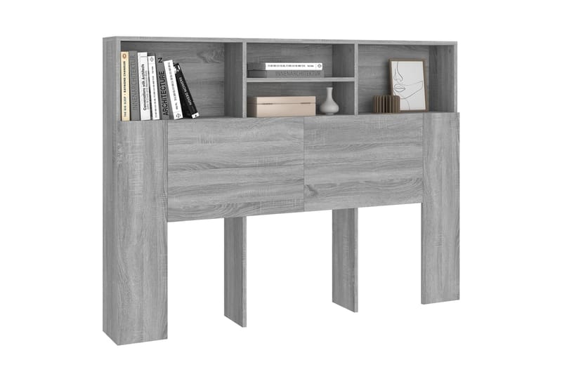 beBasic Sängynpääty säilytystilalla harmaa Sonoma 140x19x103,5 cm - Harmaa - Huonekalut - Sänky - Sängyn lisävarusteet & sängynpäädyt - Sängynpääty