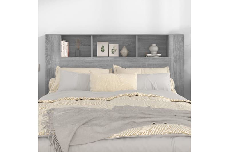 beBasic Sängynpääty säilytystilalla harmaa Sonoma 160x18,5x104,5 cm - Harmaa - Huonekalut - Sänky - Sängyn lisävarusteet & sängynpäädyt - Sängynpääty