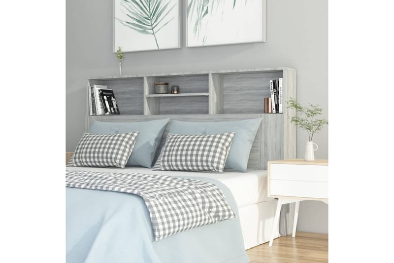 beBasic Sängynpääty säilytystilalla harmaa Sonoma 160x19x103,5 cm - Harmaa - Huonekalut - Sänky - Sängyn lisävarusteet & sängynpäädyt - Sängynpääty