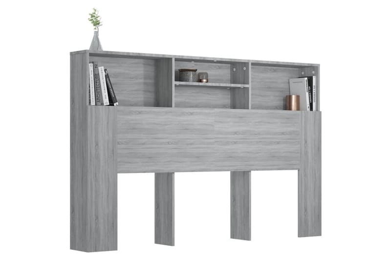 beBasic Sängynpääty säilytystilalla harmaa Sonoma 160x19x103,5 cm - Harmaa - Huonekalut - Sänky - Sängyn lisävarusteet & sängynpäädyt - Sängynpääty
