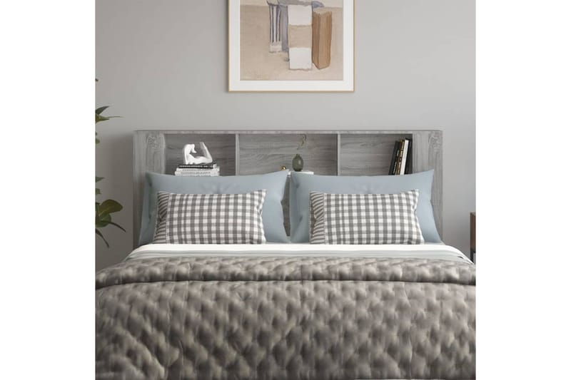 beBasic Sängynpääty säilytystilalla harmaa Sonoma 180x18,5x104,5 cm - Harmaa - Huonekalut - Sänky - Sängyn lisävarusteet & sängynpäädyt - Sängynpääty