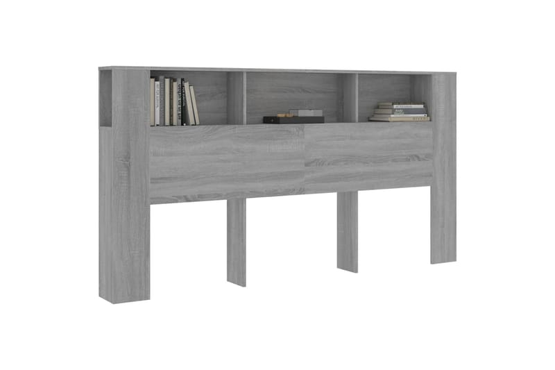 beBasic Sängynpääty säilytystilalla harmaa Sonoma 200x18,5x104,5 cm - Harmaa - Huonekalut - Sänky - Sängyn lisävarusteet & sängynpäädyt - Sängynpääty