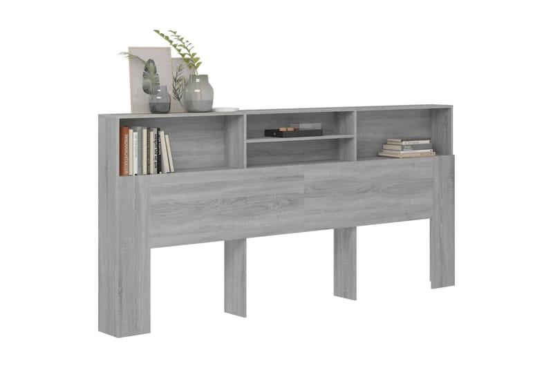 beBasic Sängynpääty säilytystilalla harmaa Sonoma 220x19x103,5 cm - Harmaa - Huonekalut - Sänky - Sängyn lisävarusteet & sängynpäädyt - Sängynpääty