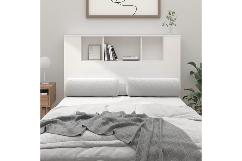 beBasic Sängynpääty säilytystilalla korkeakiilto valk 120x18,5x104,5 cm - Valkoinen - Huonekalut - Sänky - Sängyn lisävarusteet & sängynpäädyt - Sängynpääty