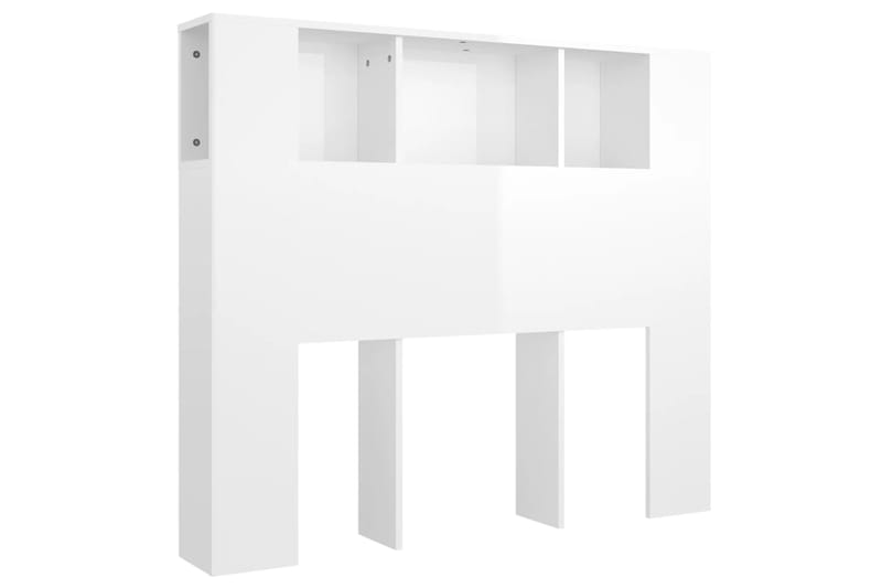 beBasic Sängynpääty säilytystilalla korkeakiilto valk 120x18,5x104,5 cm - Valkoinen - Huonekalut - Sänky - Sängyn lisävarusteet & sängynpäädyt - Sängynpääty