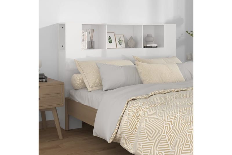 beBasic Sängynpääty säilytystilalla korkeakiilto valk 140x18,5x104,5 cm - Valkoinen - Huonekalut - Sänky - Sängyn lisävarusteet & sängynpäädyt - Sängynpääty