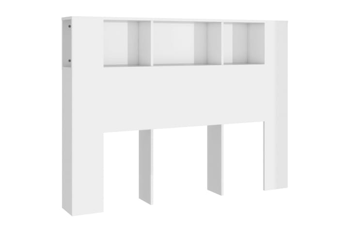 beBasic Sängynpääty säilytystilalla korkeakiilto valk 140x18,5x104,5 cm - Valkoinen - S�ängynpääty