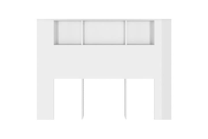 beBasic Sängynpääty säilytystilalla korkeakiilto valk 140x18,5x104,5 cm - Valkoinen - Sängynpääty