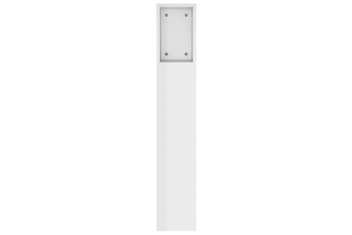 beBasic Sängynpääty säilytystilalla korkeakiilto valk 140x18,5x104,5 cm - Valkoinen - Sängynpääty
