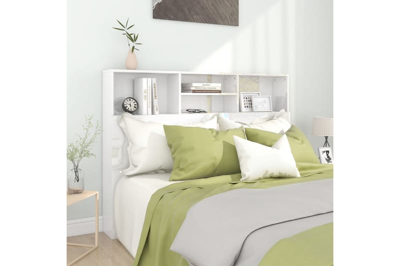 beBasic Sängynpääty säilytystilalla korkeakiilto valk. 140x19x103,5 cm - Valkoinen - Huonekalut - Sänky - Sängyn lisävarusteet & sängynpäädyt - Sängynpääty