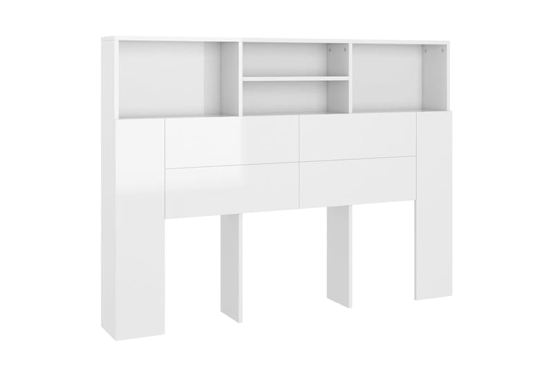beBasic Sängynpääty säilytystilalla korkeakiilto valk. 140x19x103,5 cm - Valkoinen - Huonekalut - Sänky - Sängyn lisävarusteet & sängynpäädyt - Sängynpääty