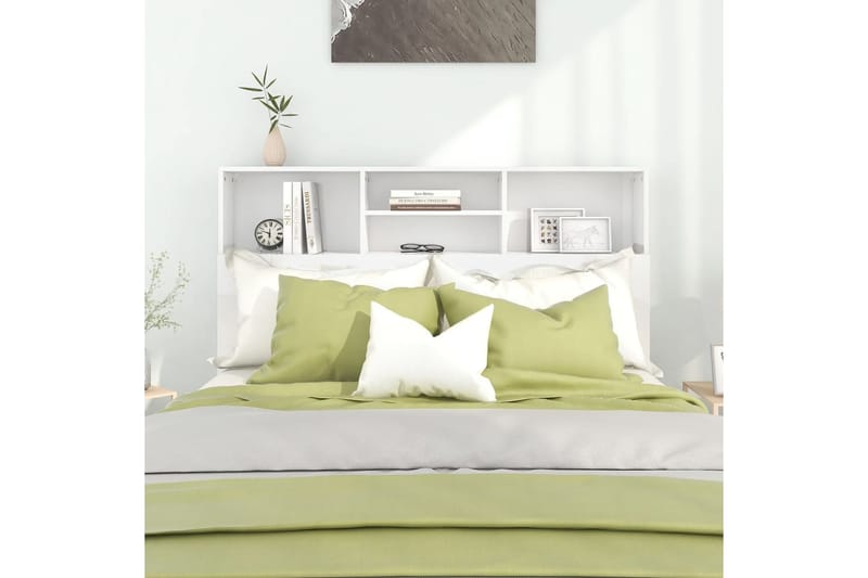 beBasic Sängynpääty säilytystilalla korkeakiilto valk. 140x19x103,5 cm - Valkoinen - Huonekalut - Sänky - Sängyn lisävarusteet & sängynpäädyt - Sängynpääty