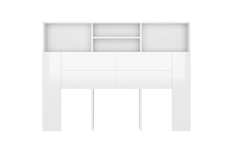 beBasic Sängynpääty säilytystilalla korkeakiilto valk. 140x19x103,5 cm - Valkoinen - Huonekalut - Sänky - Sängyn lisävarusteet & sängynpäädyt - Sängynpääty