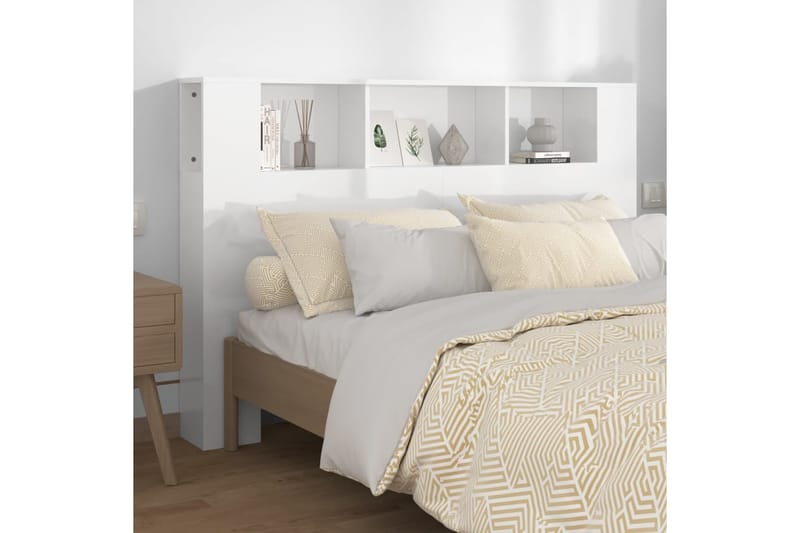 beBasic Sängynpääty säilytystilalla korkeakiilto valk 160x18,5x104,5 cm - Valkoinen - Huonekalut - Sänky - Sängyn lisävarusteet & sängynpäädyt - Sängynpääty